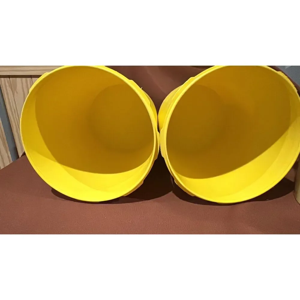 Lot of 7 Tupperware Yellow Stardust Canisters with lids